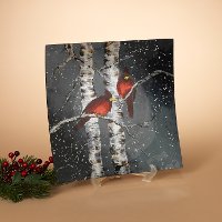 Decorative Square Cardinal Glass Plate