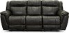 Charcoal Gray Leather-Match Manual Reclining Sofa - Trent