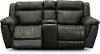Charcoal Gray Leather-Match Manual Reclining Loveseat with Console - Trent-2