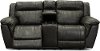Charcoal Gray Leather-Match Manual Reclining Loveseat with Console - Trent-3