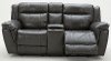 Charcoal Gray Leather-Match Manual Reclining Loveseat with Console - Trent-4