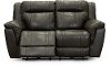Charcoal Gray Leather-Match Manual Reclining Loveseat - Trent-2