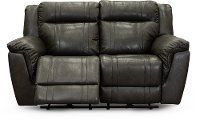 Charcoal Gray Leather-Match Manual Reclining Loveseat - Trent-2
