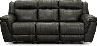 Charcoal Gray Leather-Match Power Reclining Sofa - Trent