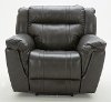 Charcoal Gray Leather-Match Power Recliner - Trent-7