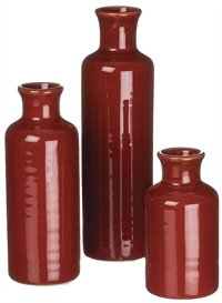 5 Inch Red Ceramic Bottle Vase