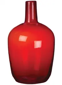 11 Inch Red Glass Bottle Vase