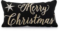 Black, Silver and Gold Merry Christmas Throw Pillow