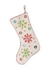 Cream Stocking with Multi-Colored Snowflakes