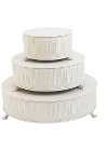 15 Inch White Metal Pedestal Decoration