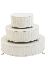 7 Inch White Metal Pedestal Decoration
