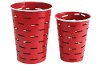 Clearance 8 Inch Red Metal Olive Bucket with White Rim