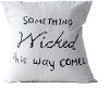 White and Black Something Wicked Cotton Throw Pillow