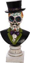 Multi Color Day Of The Dead Light Up Gentleman's Bust