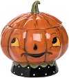 Lidded Pumpkin Shaped Sugar Cookie Jar