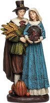 Resin Harvest Pilgrim Couple Figurine