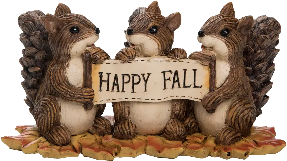 Resin Sharing Squirrels Happy Fall Figurine-1
