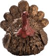 Brown and Red Resin Chiseled Turkey