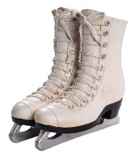 Resin White Ice Skates Planter
