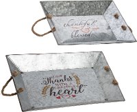 Assorted Galvanized Metal Harvest Blessing Tray
