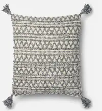P1035MHGREY Magnolia Home Furniture Gray Throw Pillow With Tassels