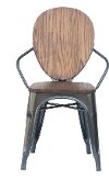Set of 2 Elm and Metal Dining Room Chairs - Reservation Seating-1