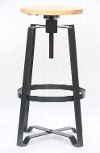 Pine and Metal Adjustable Counter Height Stool (Set of 2) - Reservation Seating-1