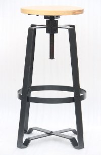 Pine and Metal Adjustable Counter Height Stool (Set of 2) - Reservation Seating