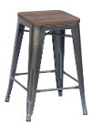 Metal Indoor/Outdoor Stacking Counter Height Stool (Set of 4) - Reservation Seating