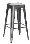 Gray Stacking Metal Counter Height Stool (Set of 4) - Reservation Seating