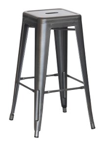 Gray Stacking Metal Counter Height Stool (Set of 4) - Reservation Seating