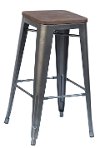 Wood and Metal Counter Height Stool (Set of 4) - Reservation Seating