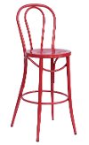 Red Indoor-Outdoor Metal Bistro Bar Stool (Set of 2) - Reservation Seating