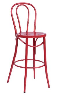 Red Indoor-Outdoor Metal Bistro Bar Stool (Set of 2) - Reservation Seating