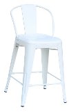 White Round Back Metal Counter Height Stool (Set of 4)
