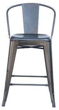 Charcoal Round Back Metal Counter Height Stool (Set of 4)