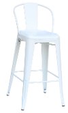 White Round Back Indoor-Outdoor Metal Bar Stool (Set of 4)