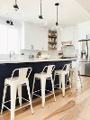 White Square Back 24 Inch Counter Height Stool (Set of 4)-1