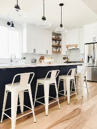 White Square Back 24 Inch Counter Height Stool (Set of 4)