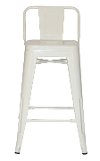 White Square Back 24 Inch Counter Height Stool (Set of 4)-4