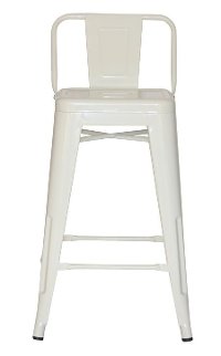 White Square Back 24 Inch Counter Height Stool (Set of 4)-4
