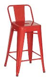 Red Square Back Counter Height Stool (Set of 4)