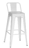 White Indoor-Outdoor Square Back Bar Stool (Set of 4)