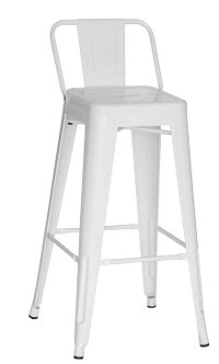 White Indoor-Outdoor Square Back Bar Stool (Set of 4)