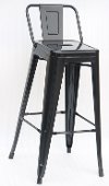 Black Indoor-Outdoor Square Back Bar Stool (Set of 4)