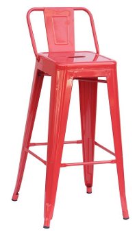 Red Indoor-Outdoor Square Back Bar Stool (Set of 4)