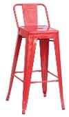 Red Indoor-Outdoor Square Back Bar Stool (Set of 4)