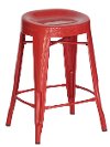 Red Contour Counter Height Stools (Set of 4)