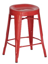 Red Contour Counter Height Stools (Set of 4)