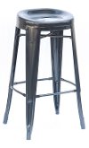 Black Contour Indoor-Outdoor Bar Stool (Set of 4)